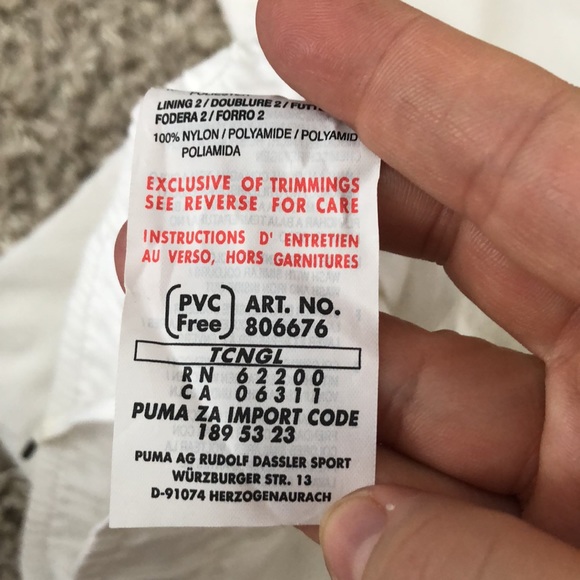 White PUMA activity pants & small zippers each leg, light and comfortable, US M - Picture 9 of 14